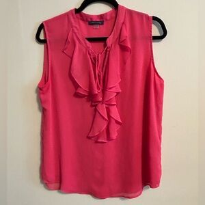 Tommy Hilfiger Pink Sleeveless Ruffle Blouse